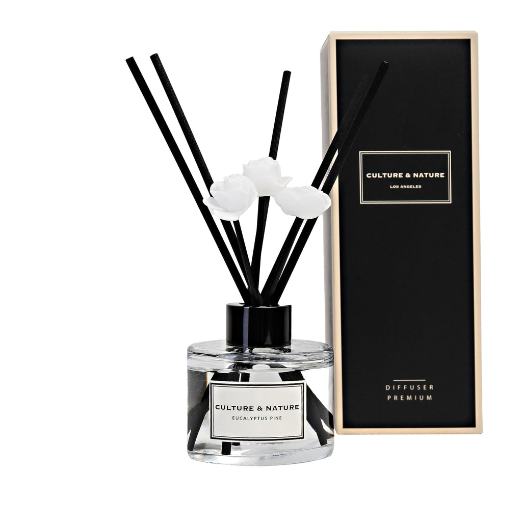CULTURE & NATURE Reed Diffuser Set 6.7oz (200ml) Black Rose Scented Diffuser with Sticks Home Fragrance Reed Diffuser for Bathroom Shelf Decor