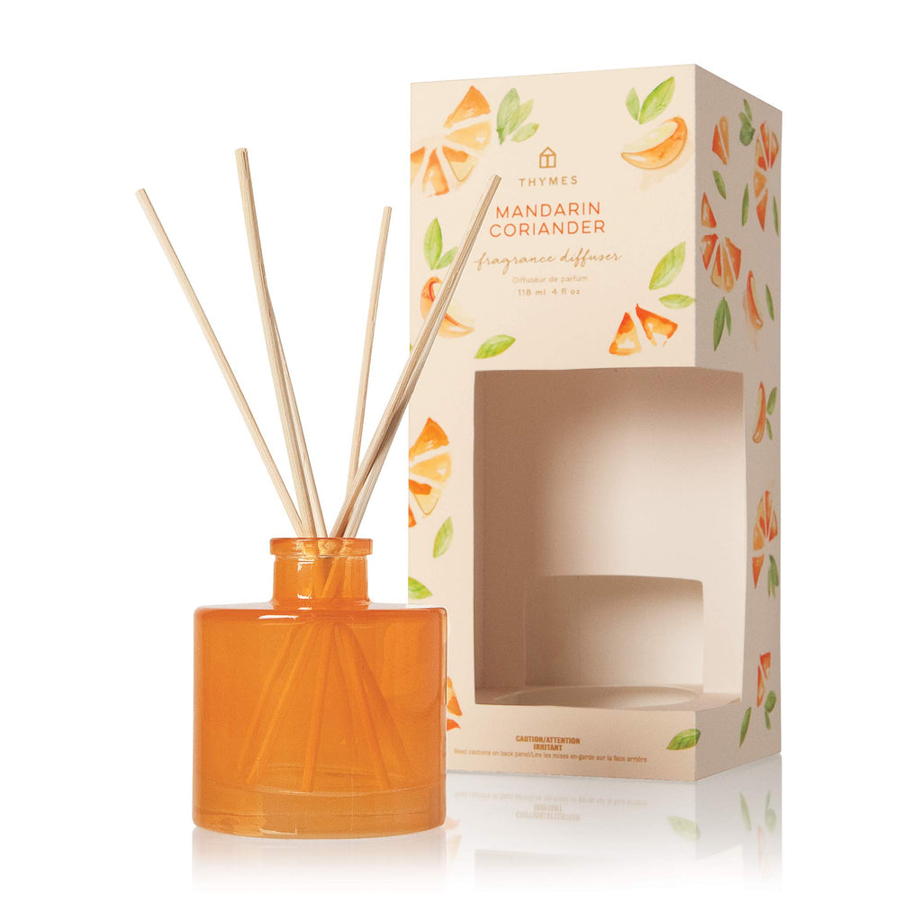 Thymes Petite Oil Reed Diffuser Set – Includes Reeds, Fragrance Oil & Glass Bottle – Luxury Scent Diffusers for Home Decor –Fresh Evergreen, Smoky Wood & Golden Amber (Noir Woods, 4 fl oz)