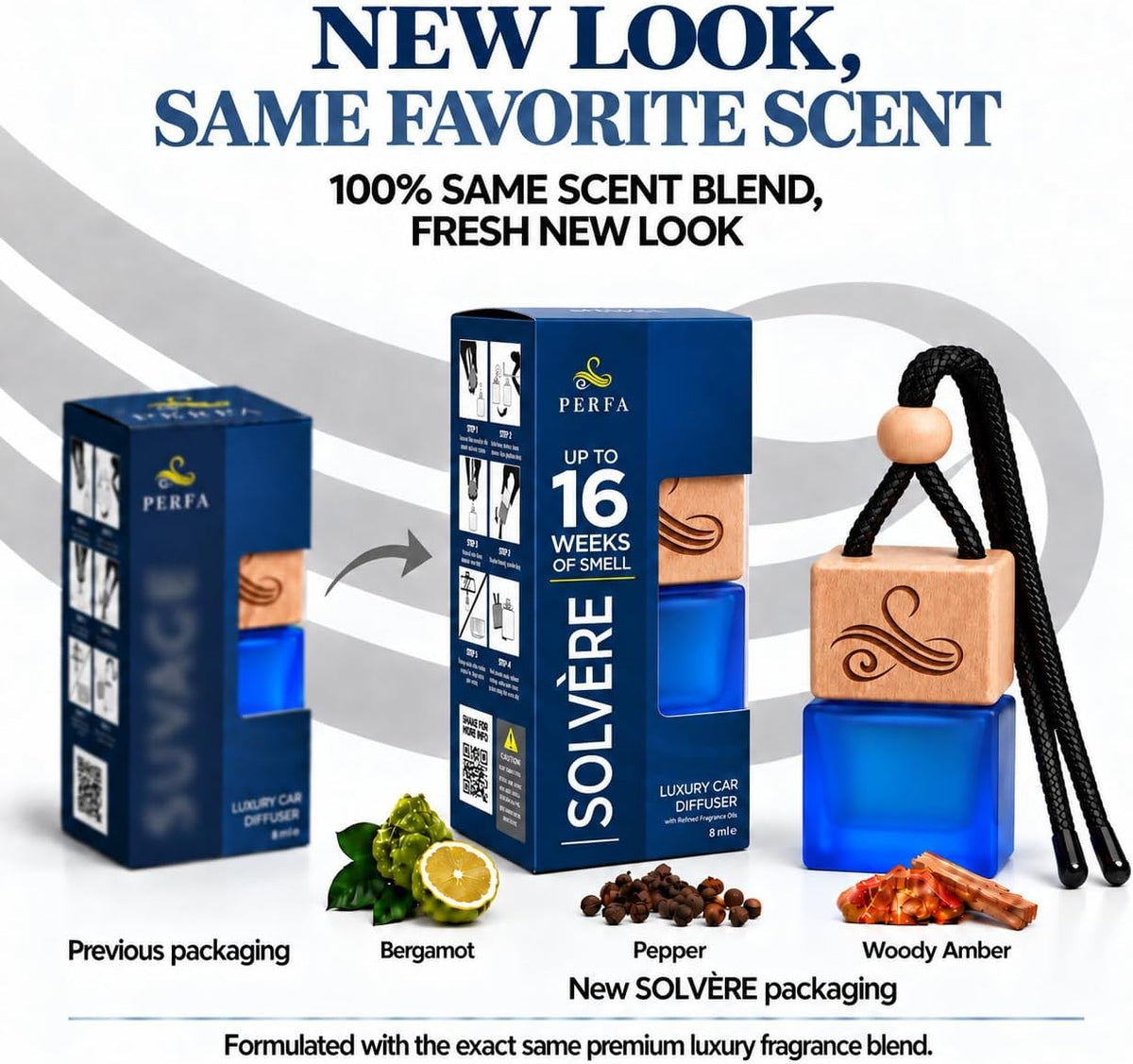 Car Air Freshener for Men - Solvère Inspired Perfume Diffuser Home by Perfa