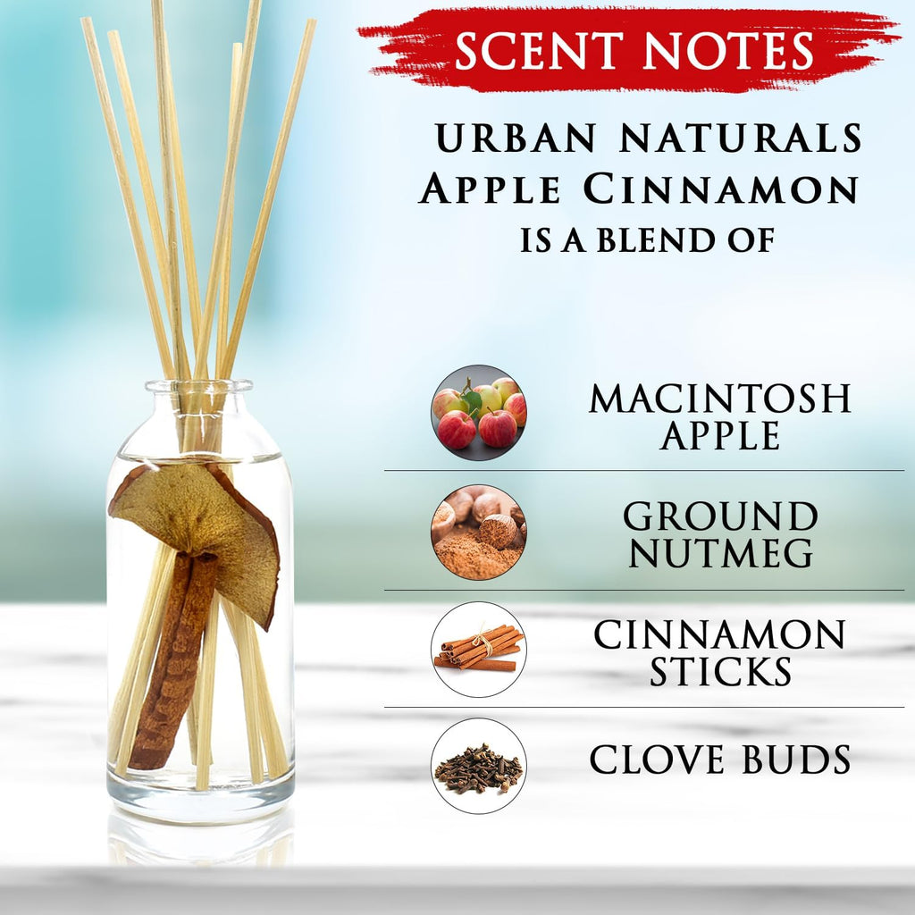 Urban Naturals Reed Diffuser Set, Apple Cinnamon - Bathroom Shelf Décor