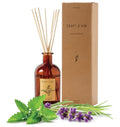 Craft & Kin Sage, Mint & Lavender Reed Diffuser – 5.75 oz Essential Oil Diffuser for Home & Bathroom – Up to 120-Day Fragrance with 8 Rattan Scent Sticks – Amber Glass Room Decor