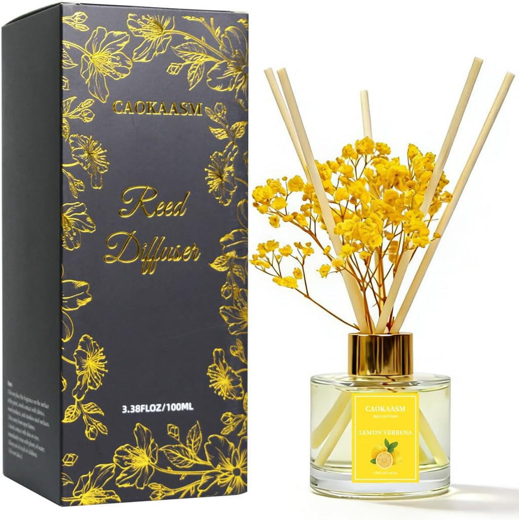 Reed Diffuser Set-Lemon Verbena Scent 3.38 fl oz,Scent Long