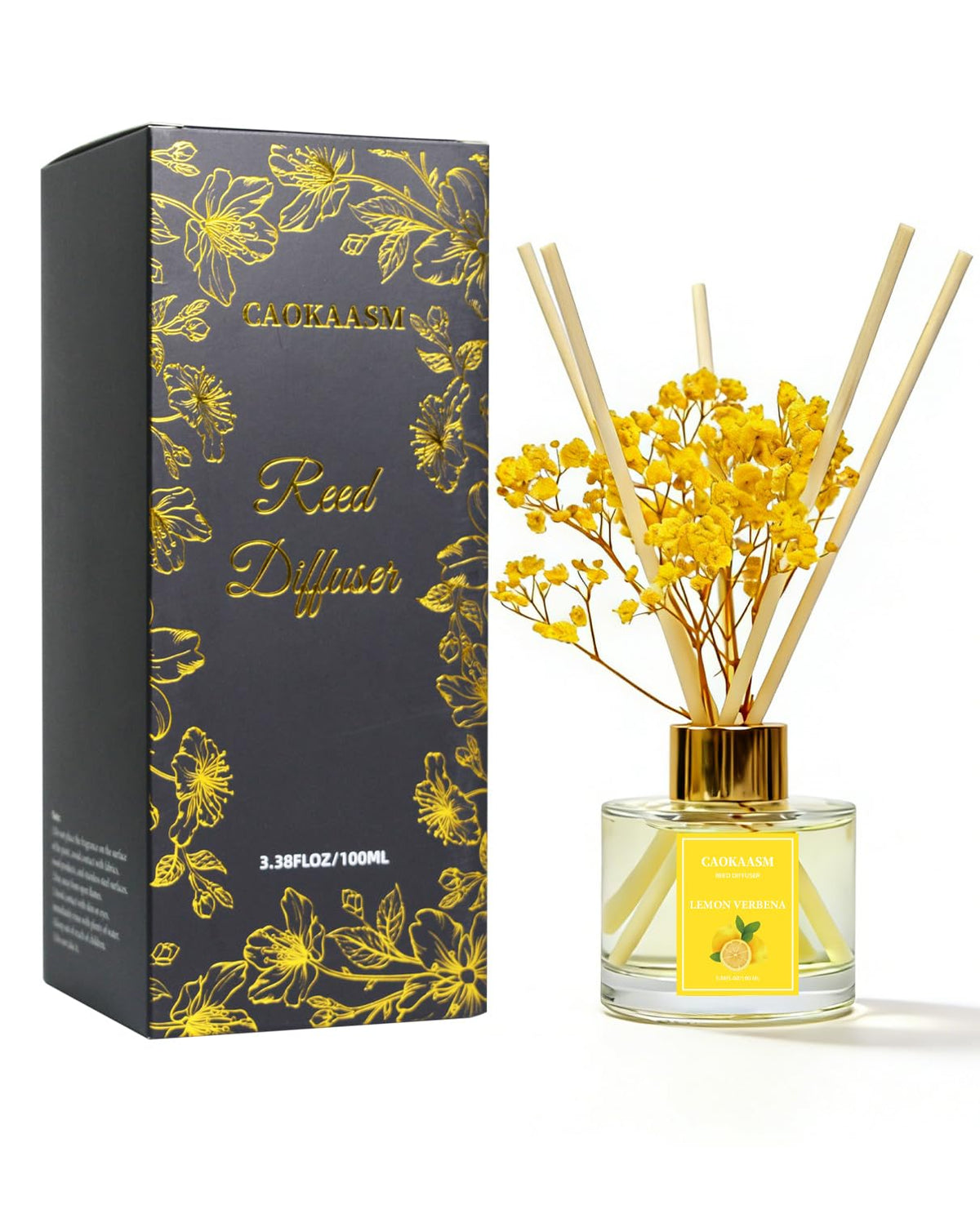 Reed Diffuser Set-Lemon Verbena Scent 3.38 fl oz,Scent Long