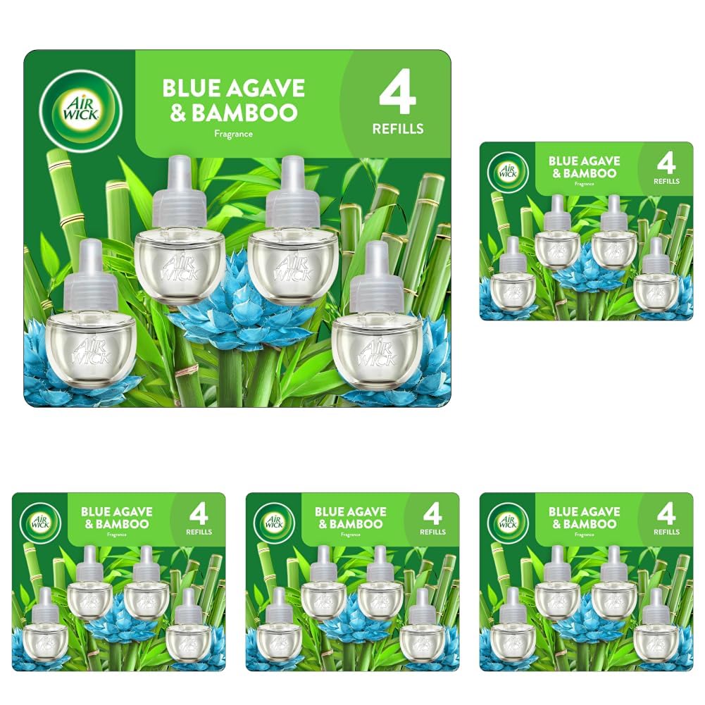 Air Wick Plug In Refills, Blue Agave and Bamboo, Essential Oils,10 count