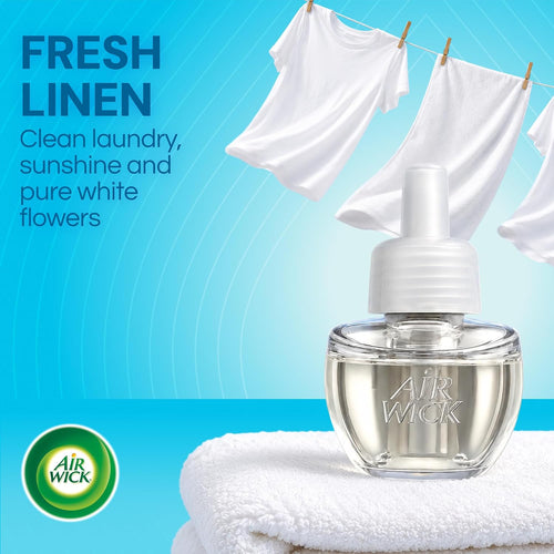 Air Wick Plug in Starter Kit, Fresh Linen,2 Warmers & 6 refills