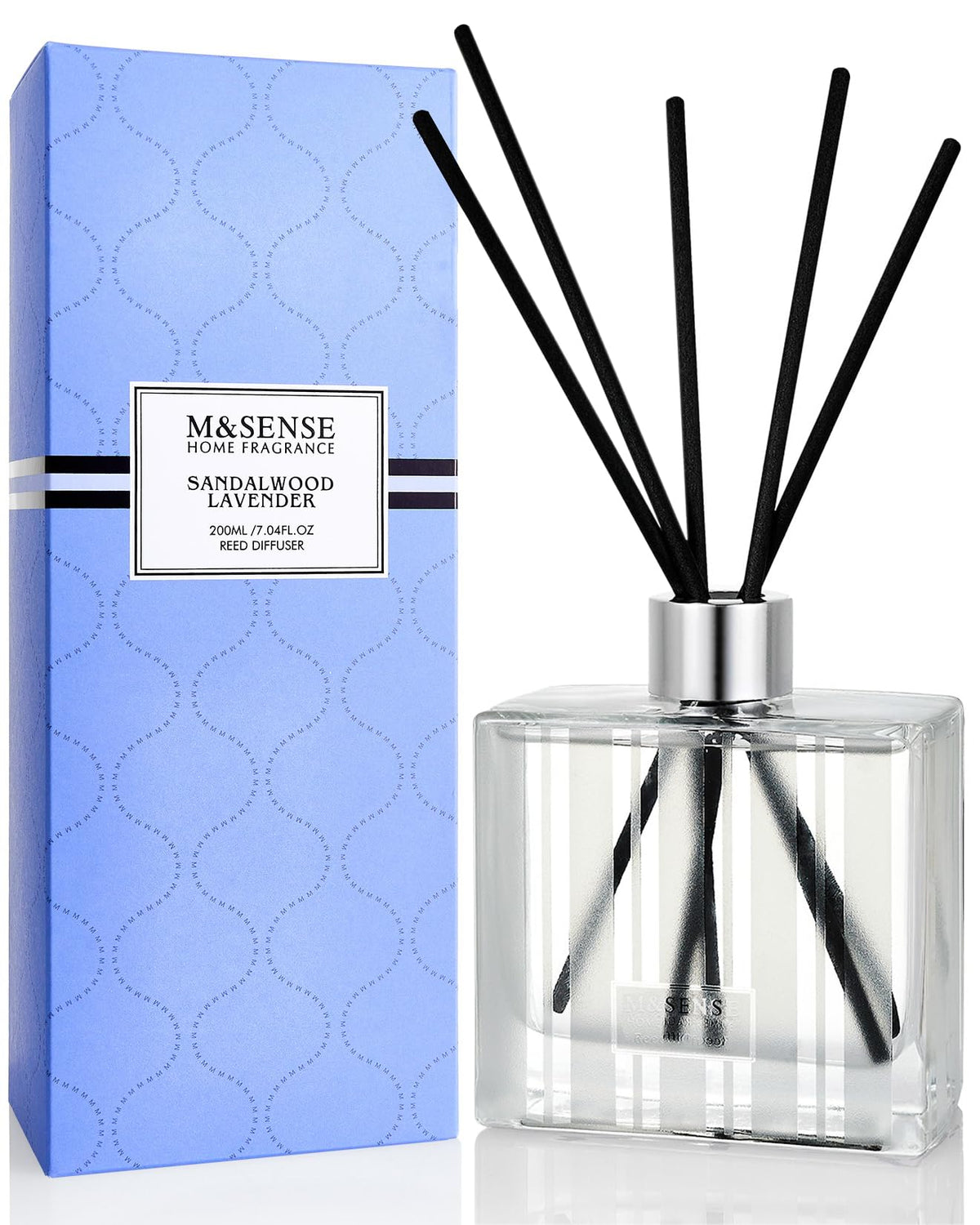 M&SENSE Reed Diffuser, Cinnamon Vanilla, 7.04 oz Natural Essential Oil