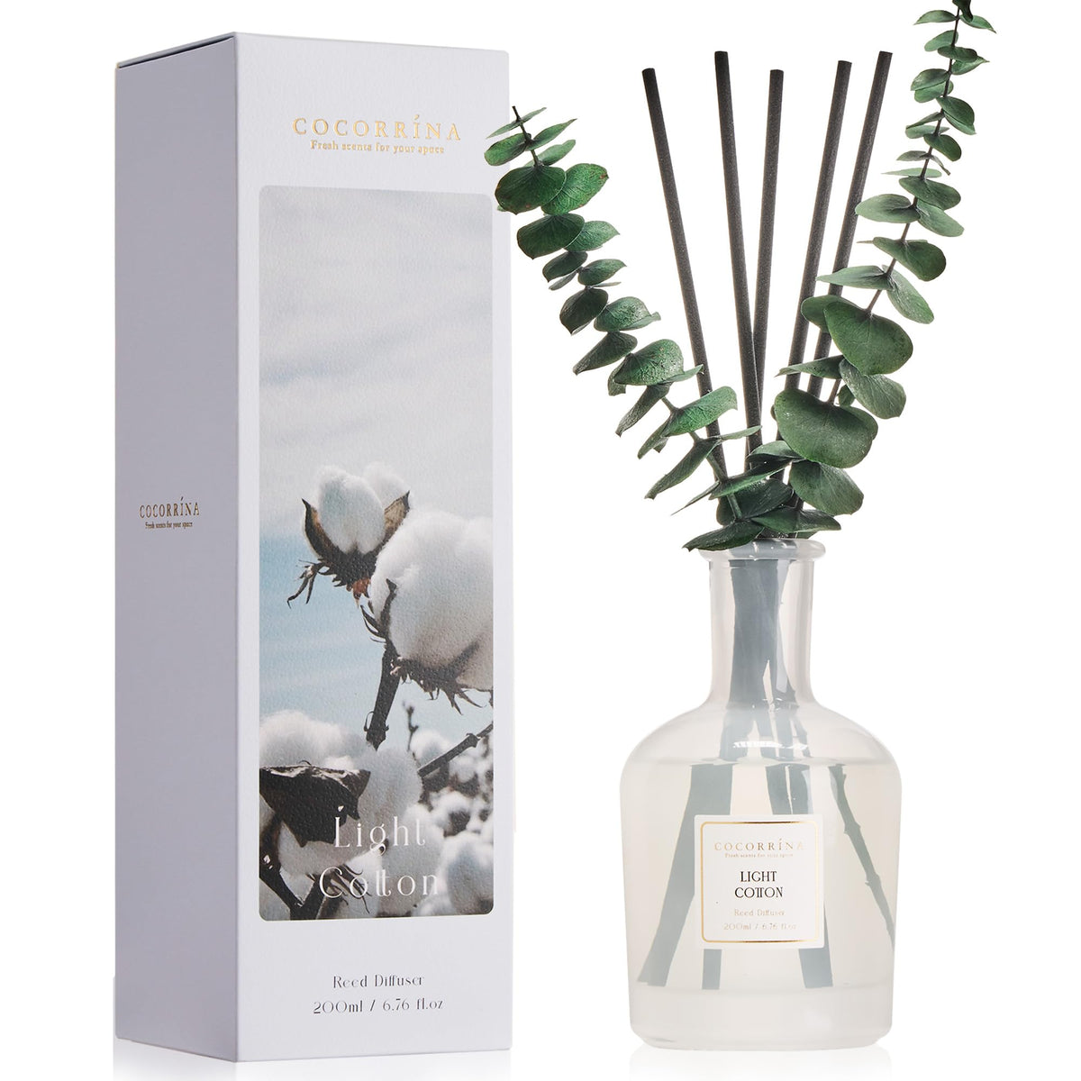COCORRÍNA Wild Mint & Eucalyptus Reed Diffuser, 6.76 oz