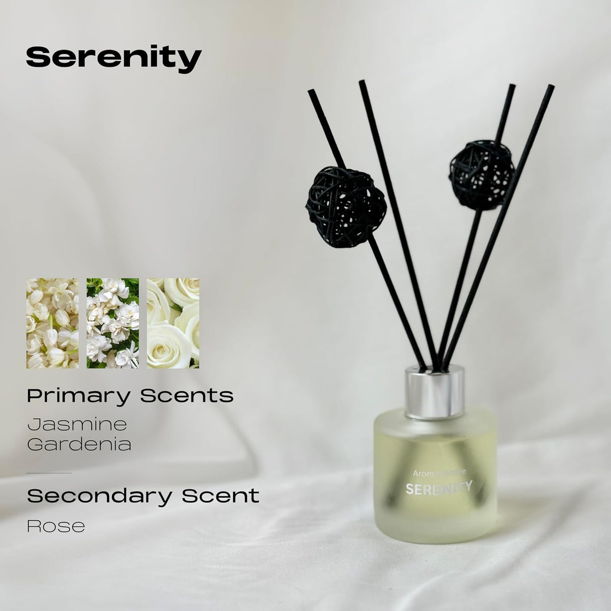 Reed Diffuser Set of 3 | Aromatherapy Fragrance Oil | 12 Sticks and 6 Rattan Balls, 3 x 50ML | Home, Office, Bathroom, Bedroom Essentials (Eucalyptus, Jasmine, Lemongrass, Sky Blue)