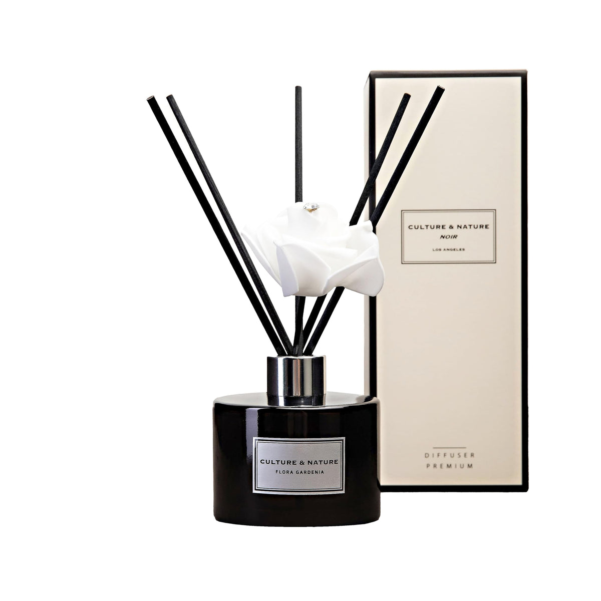 CULTURE & NATURE Reed Diffuser Set 6.7oz (200ml) Black Rose Scented Diffuser with Sticks Home Fragrance Reed Diffuser for Bathroom Shelf Decor