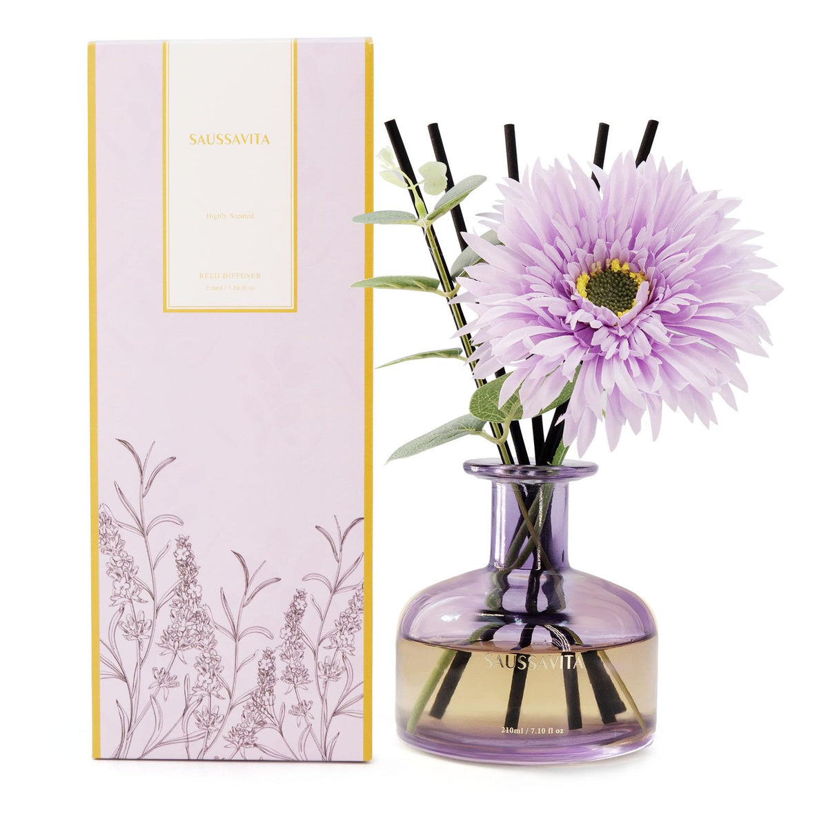 Reed Diffusers Set, 7.10 oz Flower Scented Diffuser with 7 Sticks, Long Lasting Home Fragrance for 120 Days, Perfect for Bathroom, Shelf Decor, Air Fresheners