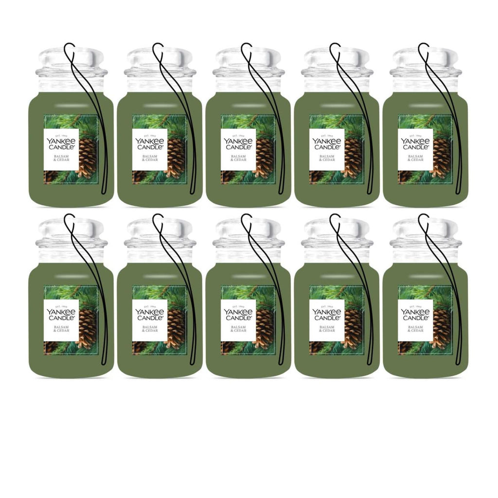 Yankee Candle Classic Paper Car Jar Air Freshener, Hanging Car Freshener, Long Lasting Car Fragrance, Midsummer’s Night (Pack of 6)