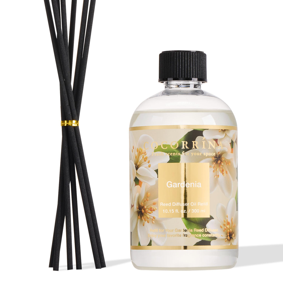 Cocorrína Reed Diffuser Refill Clean Linen 17oz (500ml) with 8 Rattan Sticks - Premium Long-Lasting Scented Oil, Home Fragrance for Bedroom, Bathroom Home Decor