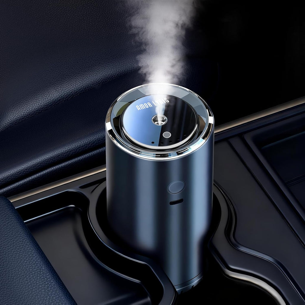 Smart Car Air Freshener Diffuser with 100ml Perfume, Rechargeable Car Fragrance Diffuser, 5 Adjustable Spray Modes, Auto On/Off, RGB Music Sync Light, Long Lasting Scent Up to 6 Months, Cologne Scent
