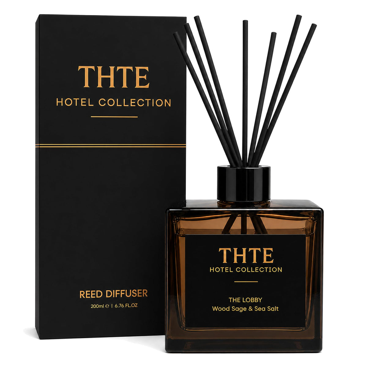 White Tea Reed Diffuser for Home, Airy Clean Hotel-Inspired Scent with Soft Musk, Long-Lasting Home Fragrance with Black Fiber Reeds for Bedroom, Bathroom and Living Room