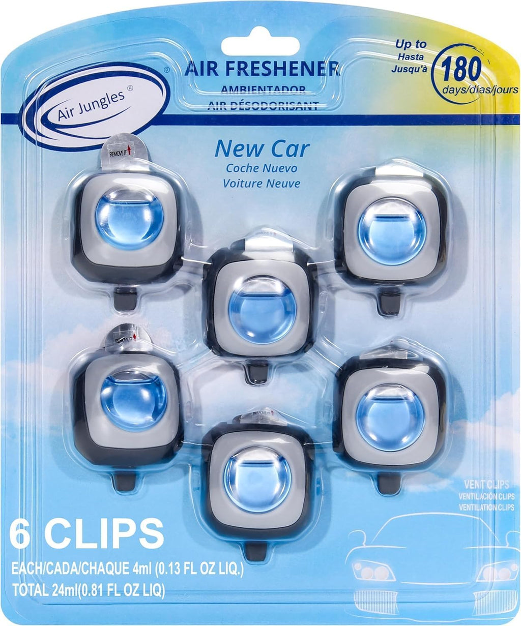Air Jungles Honey Peach Scent Pink Car Air Freshener Vent Clip 6 Ct