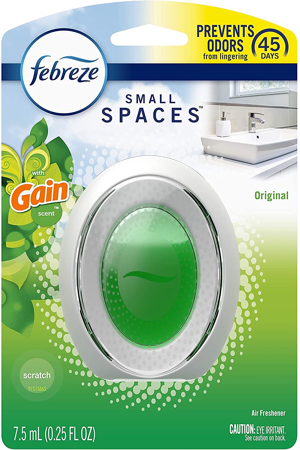 Febreze Bathroom Air Freshener, Odor-Fighting, Plug-in Alternative, Air Fresheners for Small Spaces in Home, Bathroom, Kitchen, & Closet, Pet & Litter Box Odor Fighter, Gain Original Scent, 4ct