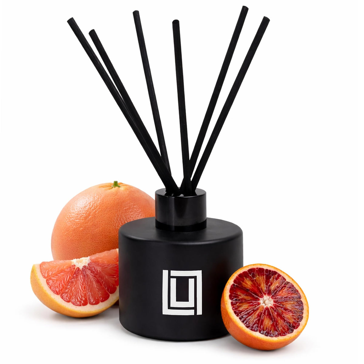 Lulu Candles | Reed Diffuser Set | Jasmine, Oud & Sandalwood | 6 Reed Sticks | Scent Diffuser for Bedroom Bathroom Living Room & Office - 4.2 FL Oz.