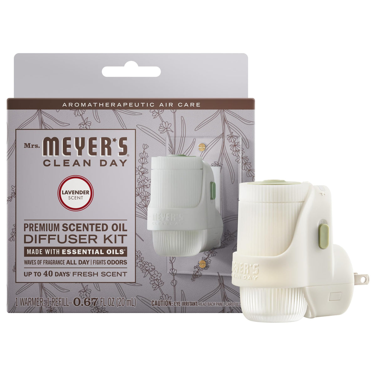 MRS. MEYER'S CLEAN DAY Scented Oil, Rain Water, 1 Warmer and Refill