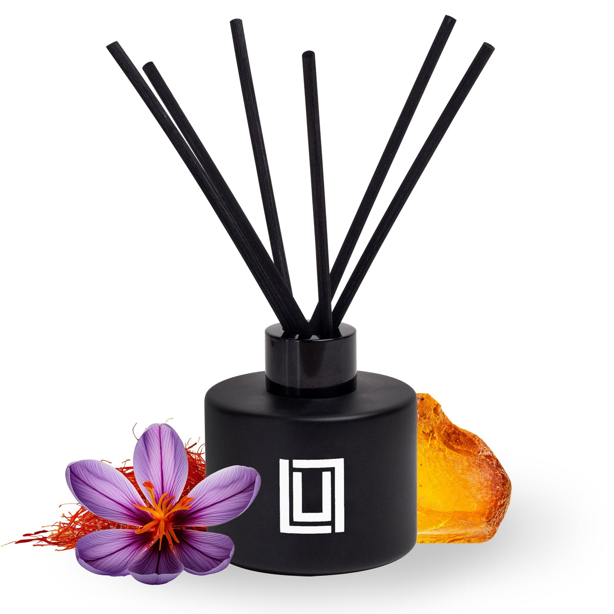 Lulu Candles | Reed Diffuser Set | Jasmine, Oud & Sandalwood | 6 Reed Sticks | Scent Diffuser for Bedroom Bathroom Living Room & Office - 4.2 FL Oz.