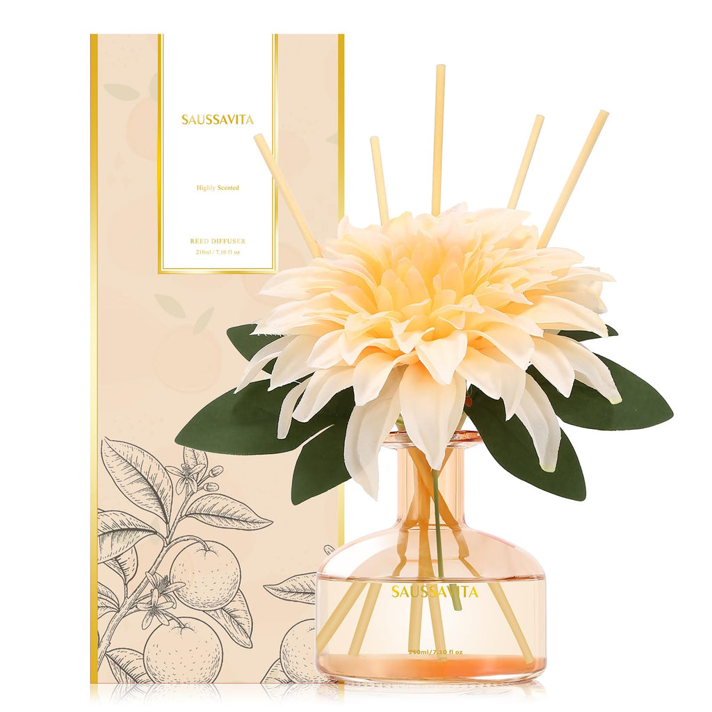 Reed Diffusers Set, 7.10 oz Flower Scented Diffuser with 7 Sticks, Long Lasting Home Fragrance for 120 Days, Perfect for Bathroom, Shelf Decor, Air Fresheners