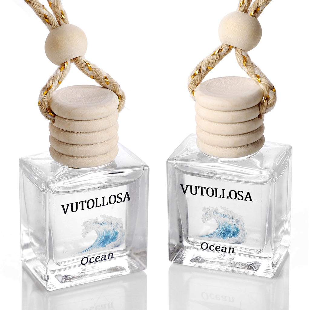 Car Air Freshener Hanging Vanilla 2 Pack,Essential Oils Diffuser Car Scents Decor Air Freshener,Long-Lasting Cute Car Accessories for Women & Men