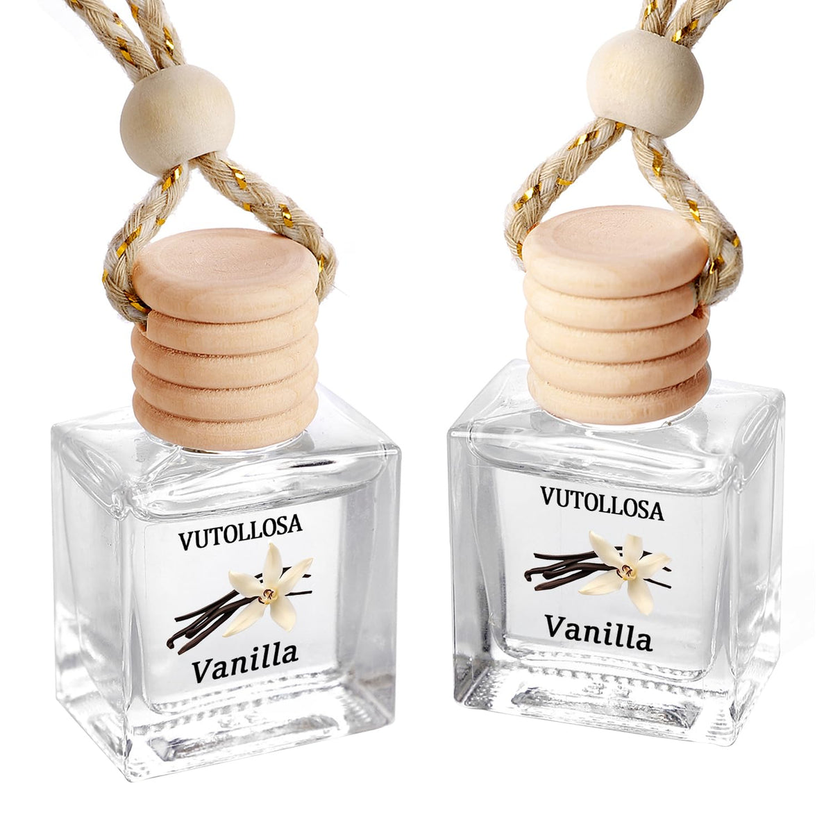 Car Air Freshener Hanging Vanilla 2 Pack,Essential Oils Diffuser Car Scents Decor Air Freshener,Long-Lasting Cute Car Accessories for Women & Men