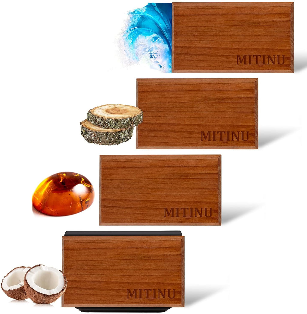 Car Air Freshener – 4-Pack – Long-Lasting Scents with Metal Clip – Amber, Ocean, Teak & Coconut – Aromatherapy Vent Diffuser & Auto Odor Eliminator