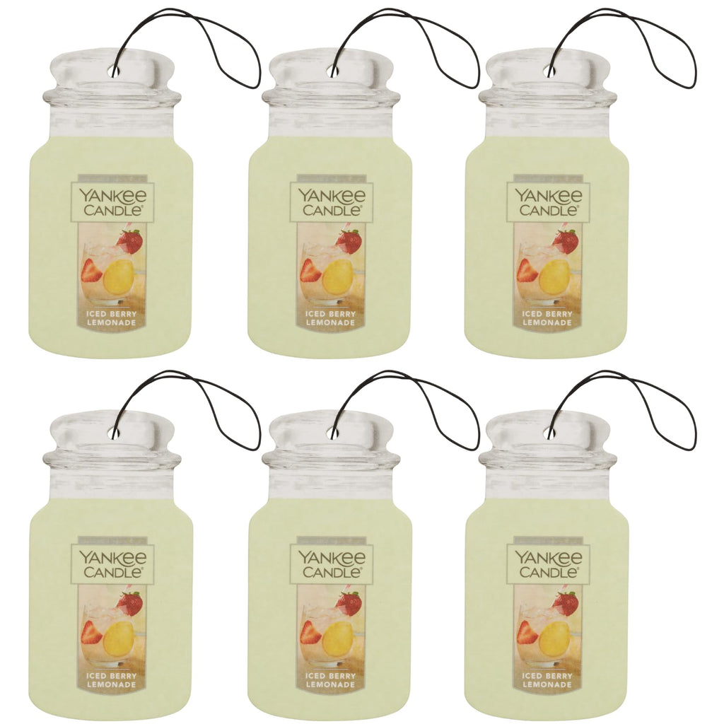 Yankee Candle Classic Paper Car Jar Air Freshener, Hanging Car Freshener, Long Lasting Car Fragrance, Midsummer’s Night (Pack of 6)