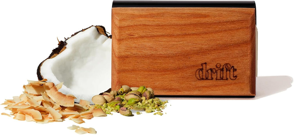 Drift Car Air Freshener - The Original Wood Air Freshener - Car Odor Eliminator - Long Lasting Scent - Auto Accessories - Metal Clip - Essential Oils - Coconut & Pistachio Starter Kit