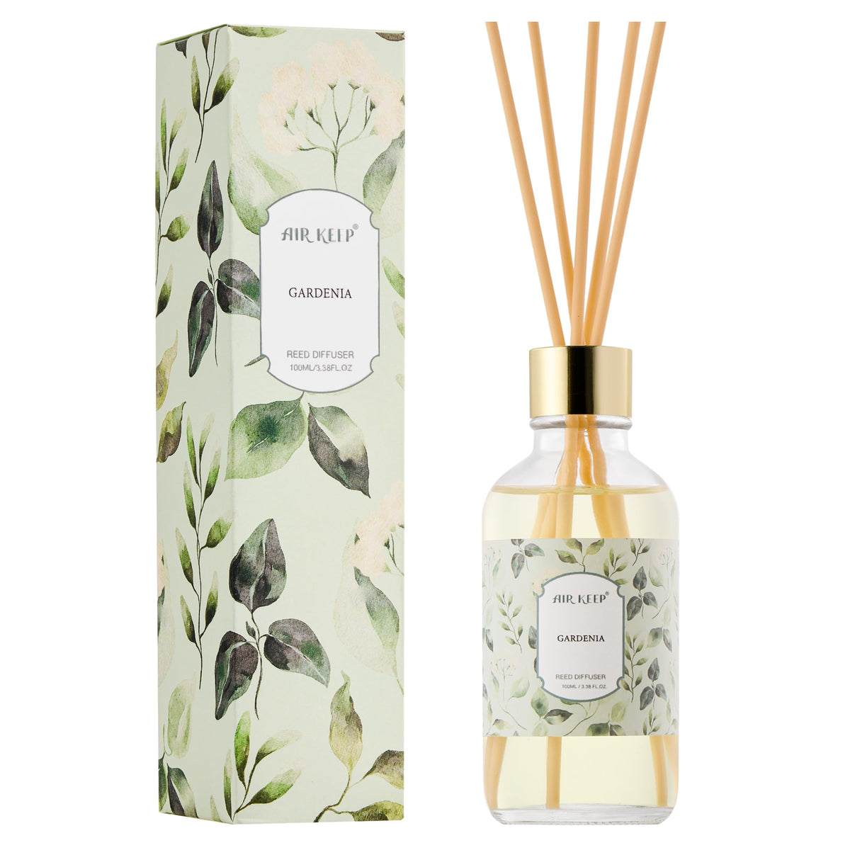 Airkeep Reed Diffuser Oil Set with Reed Sticks, Clean Linen Aromatherapy Oil Scent Diffuser for Home Office Bathroom Decoration Perfume and Gifts 3.38 oz/100ml