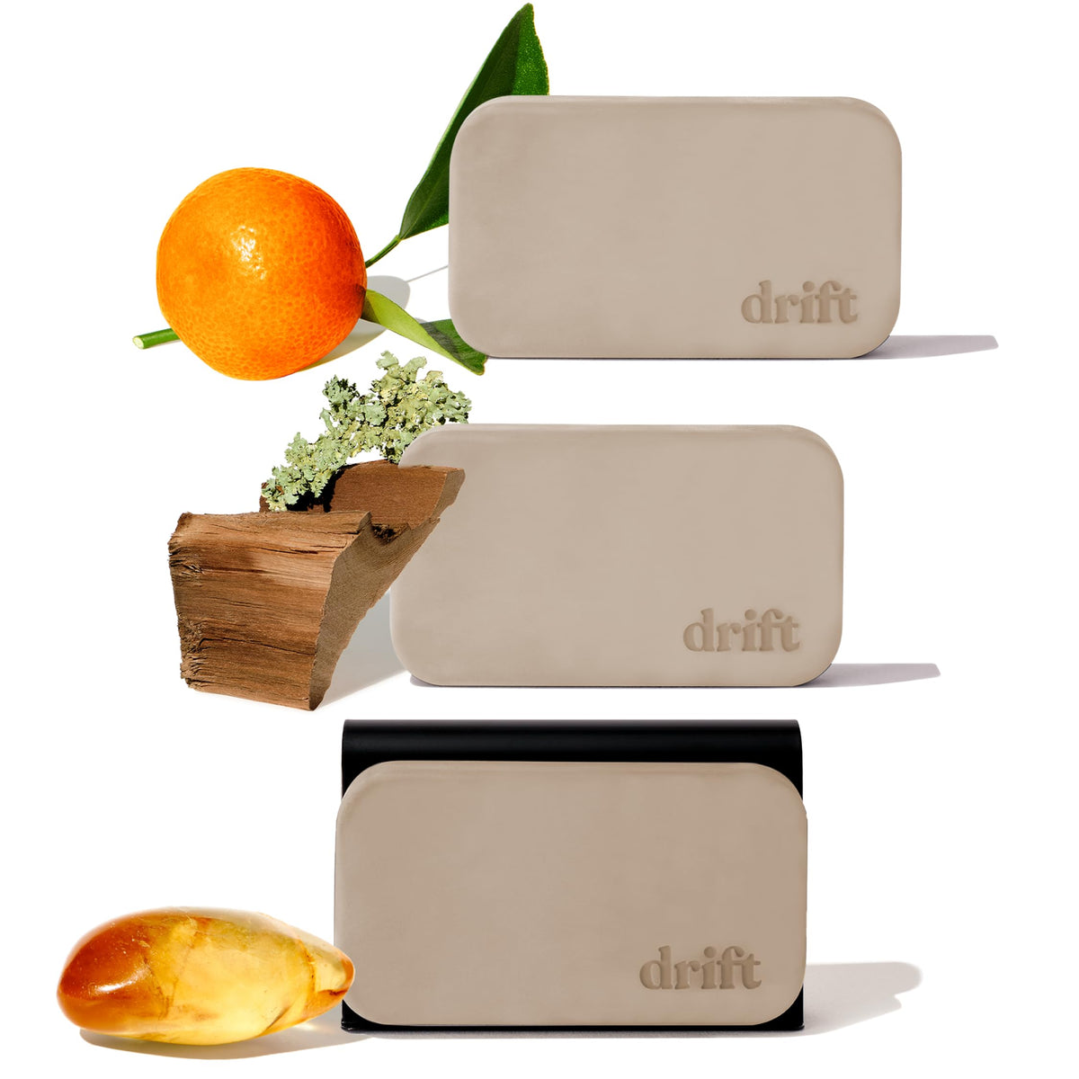 Drift Car Air Freshener - The Original Stone Air Freshener - Car Odor Eliminator - Long Lasting Scent - Metal Clip - Essential Oils - Clean Ingredients - Cabana Scent Starter Kit