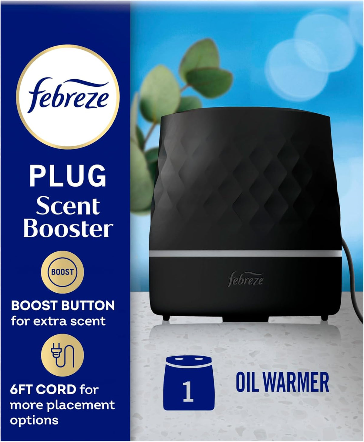 Febreze Plug in Scent Booster Air Freshener Oil Diffuser Black