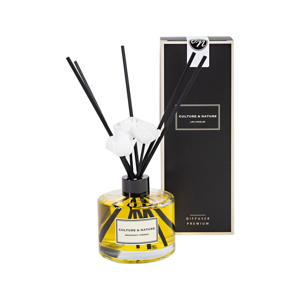 CULTURE & NATURE Reed Diffuser Set 6.7oz (200ml) Black Rose Scented Diffuser with Sticks Home Fragrance Reed Diffuser for Bathroom Shelf Decor
