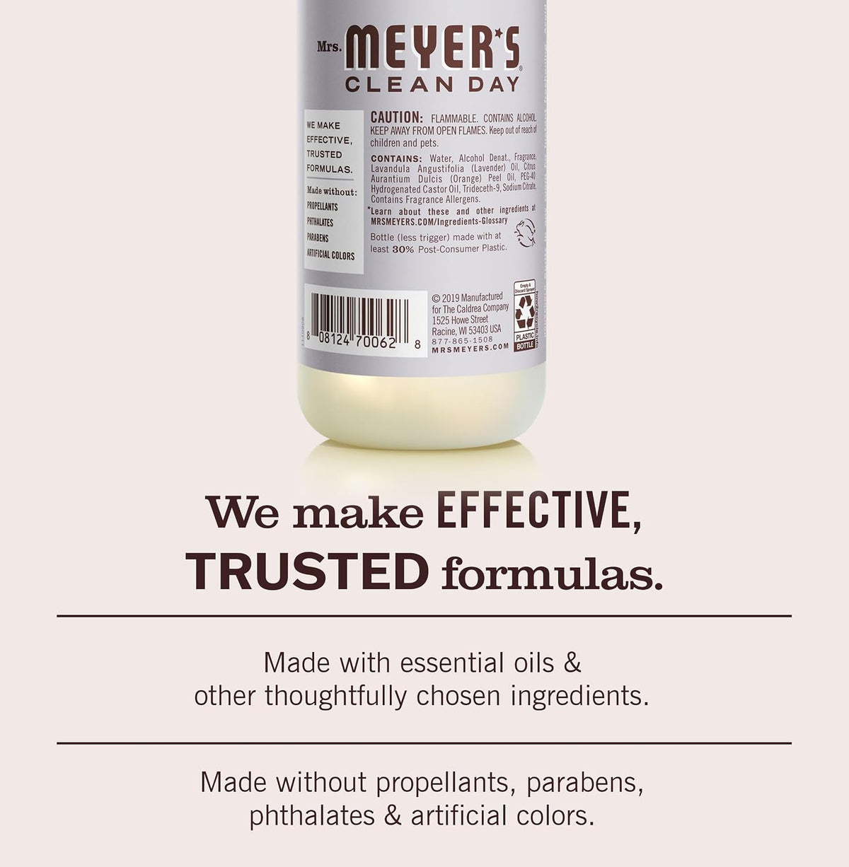 MRS. MEYER'S CLEAN DAY Room and Air Freshener Spray, Non-Aerosol Spray Bottle Infused with Essential Oils, Lavender, 8 fl. oz