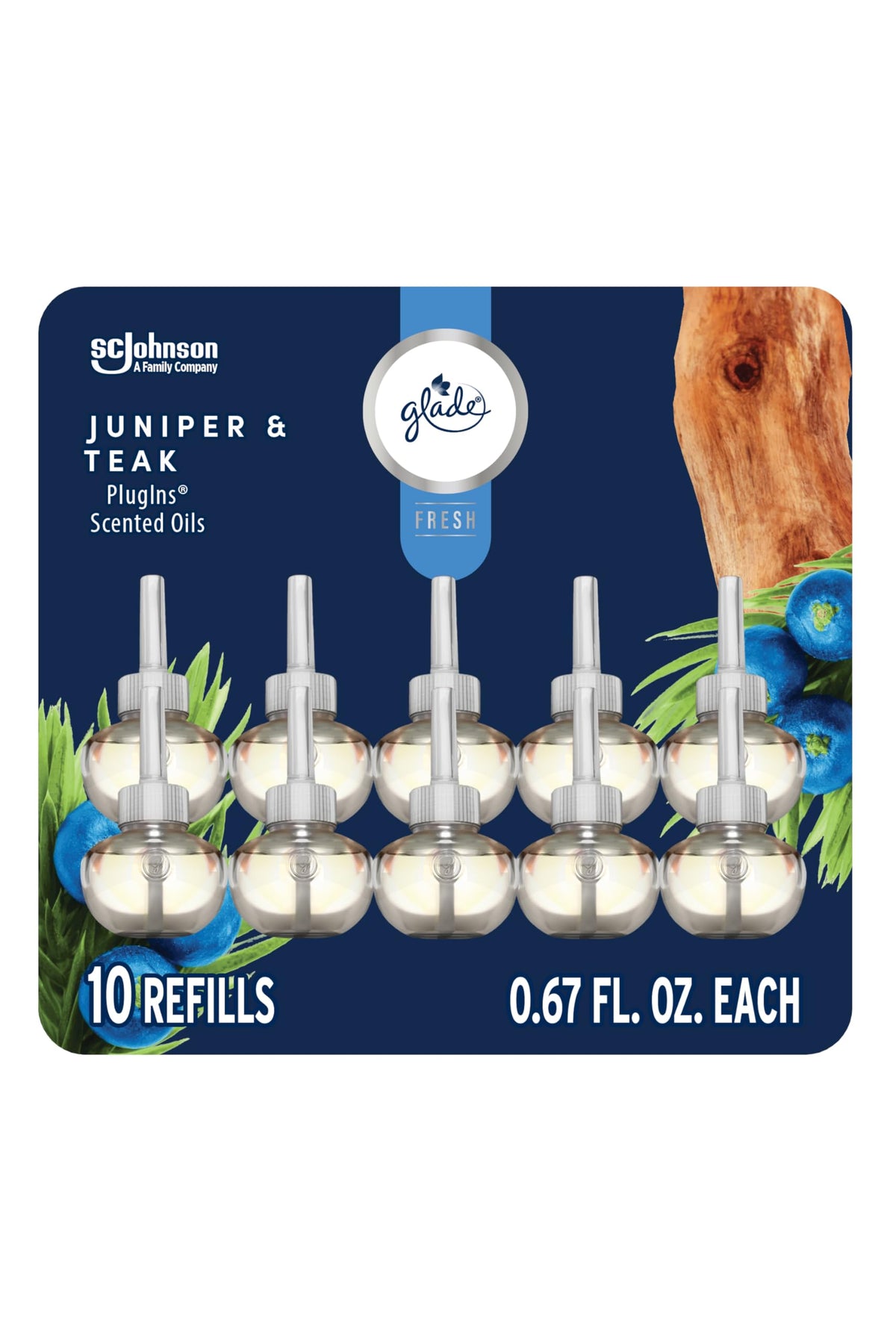 Glade PlugIns Air Freshener Refills, Cashmere Woods, 10 Count