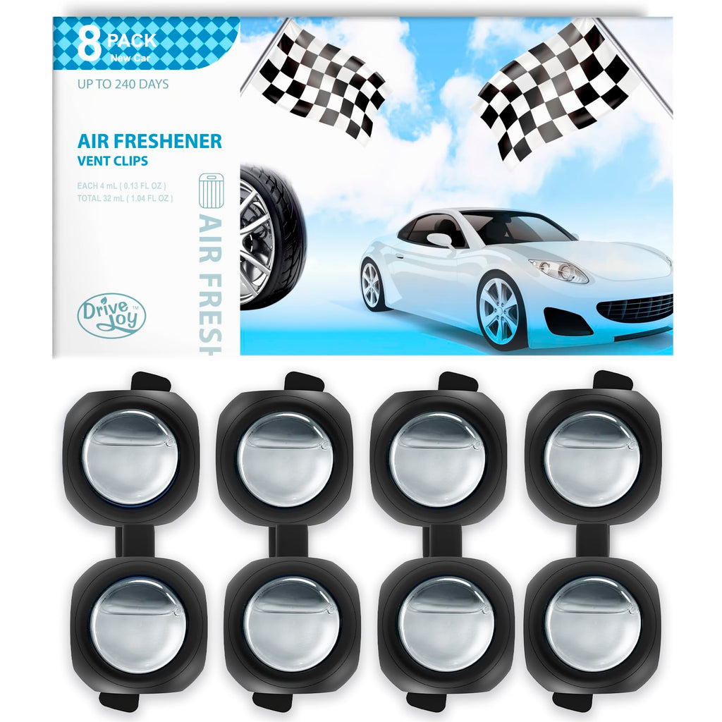 DRIVEJOY Car Air Freshener Vent Clips, 8 PK, 6 Ocean, 2 New Car Scent, Long Lasting Air Fresheners for Men & Women, Up to 240 Days, Odor Eliminator