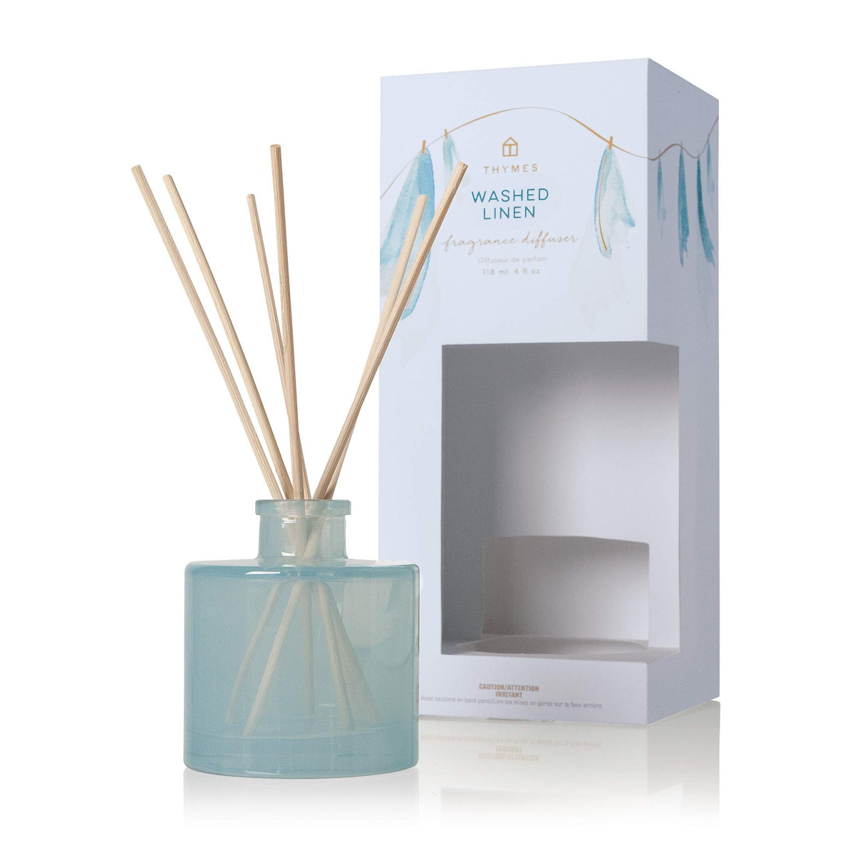 Thymes Petite Oil Reed Diffuser Set – Includes Reeds, Fragrance Oil & Glass Bottle – Luxury Scent Diffusers for Home Decor –Fresh Evergreen, Smoky Wood & Golden Amber (Noir Woods, 4 fl oz)
