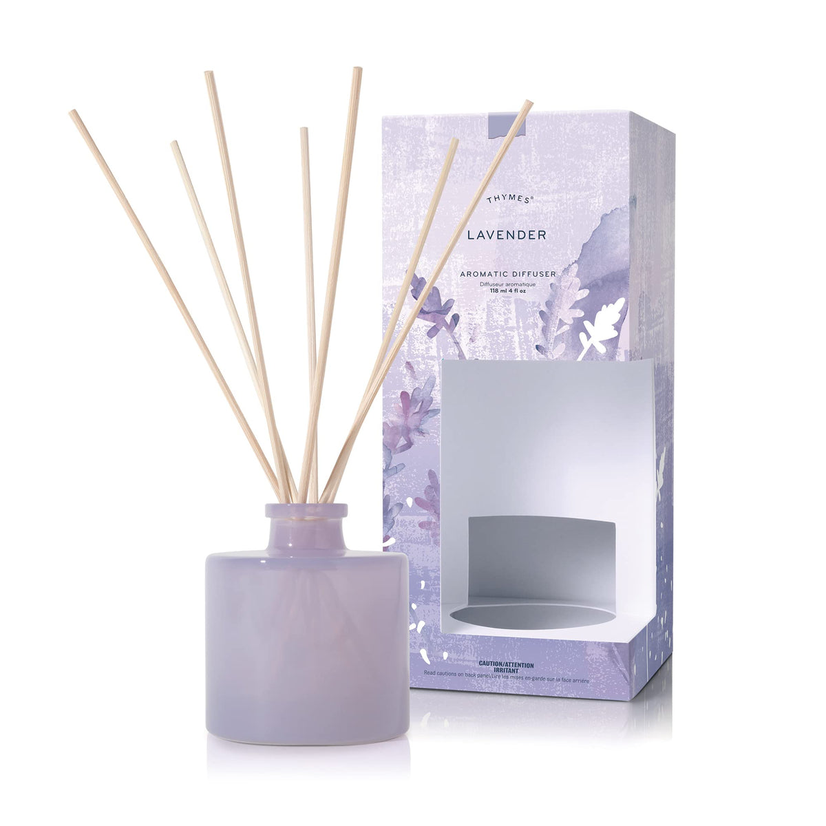 Thymes Petite Oil Reed Diffuser Set – Includes Reeds, Fragrance Oil & Glass Bottle – Luxury Scent Diffusers for Home Decor –Fresh Evergreen, Smoky Wood & Golden Amber (Noir Woods, 4 fl oz)