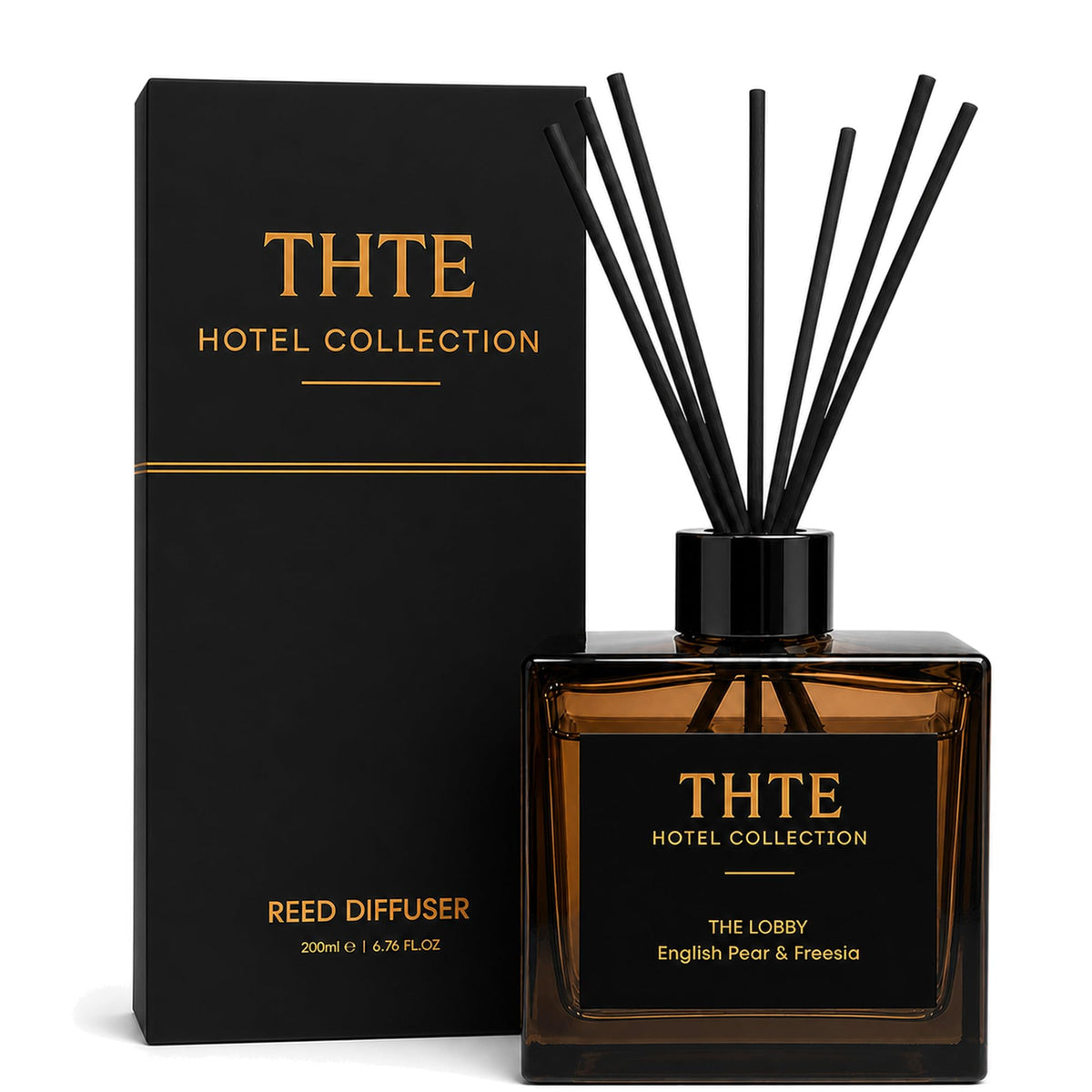 White Tea Reed Diffuser for Home, Airy Clean Hotel-Inspired Scent with Soft Musk, Long-Lasting Home Fragrance with Black Fiber Reeds for Bedroom, Bathroom and Living Room