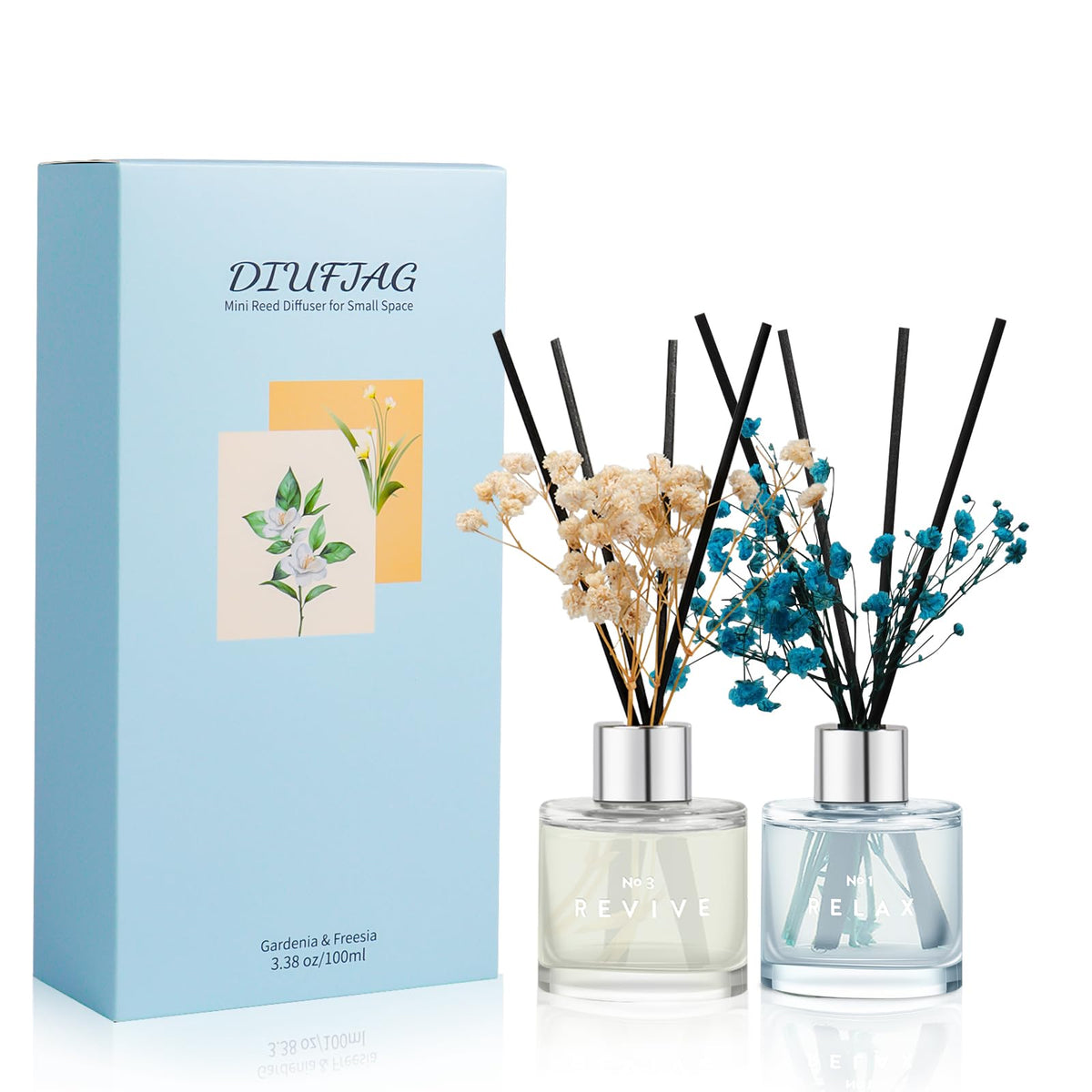 3 Pack Fragrance Reed Diffuser, 50ML Lavender Jasmine Lemongrass