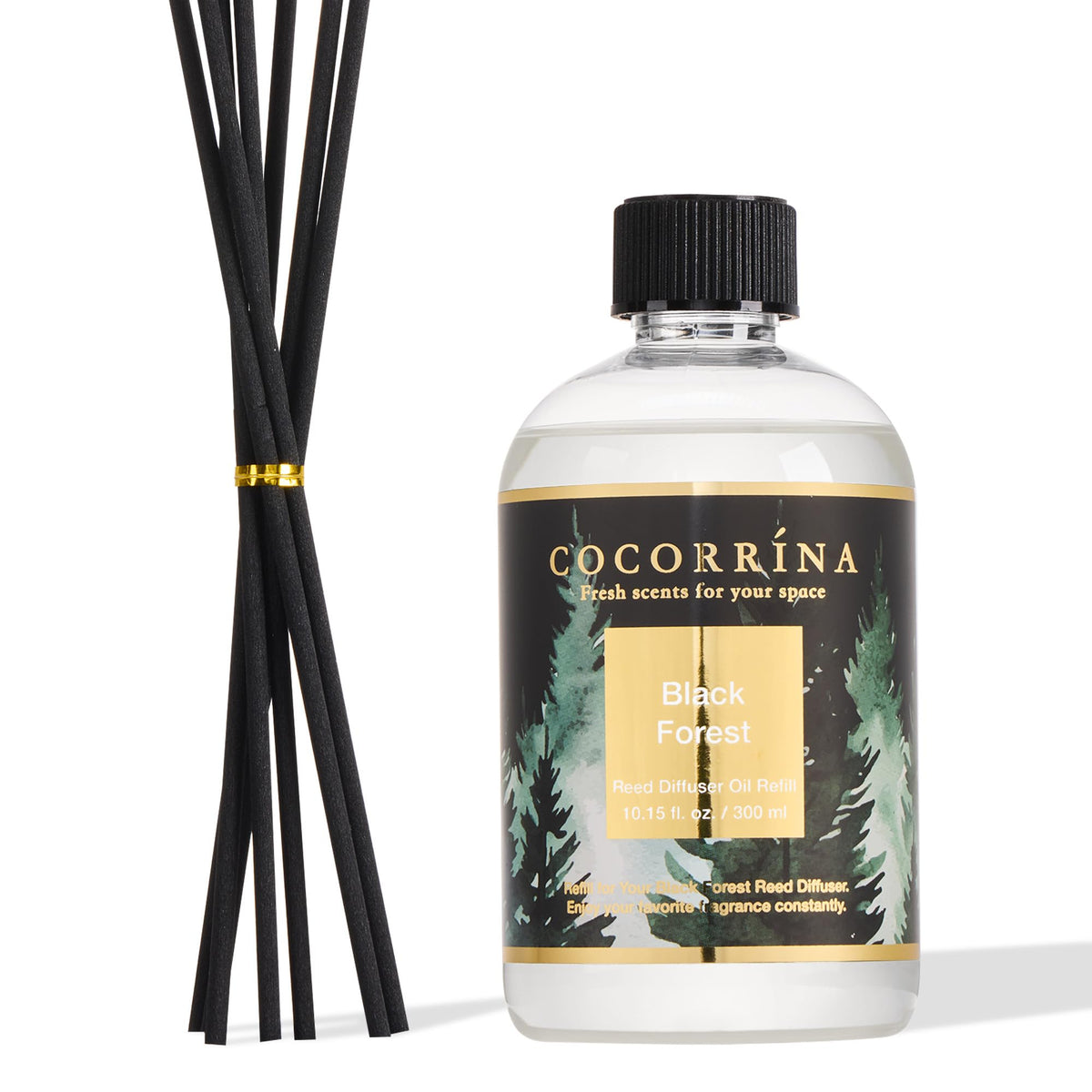 Cocorrína Reed Diffuser Refill Clean Linen 17oz (500ml) with 8 Rattan Sticks - Premium Long-Lasting Scented Oil, Home Fragrance for Bedroom, Bathroom Home Decor