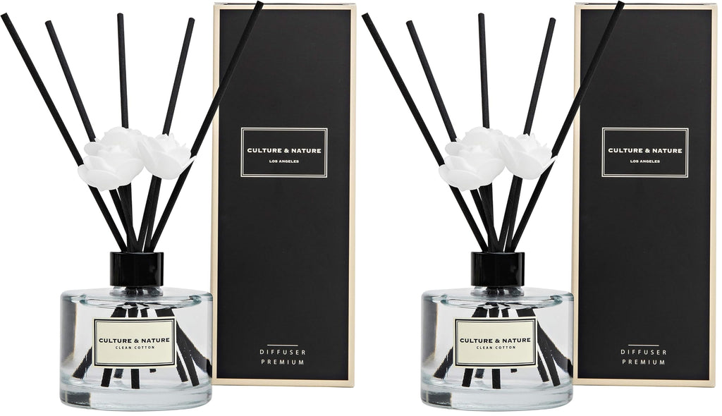 CULTURE & NATURE Reed Diffuser Set 6.7oz (200ml) Black Rose Scented Diffuser with Sticks Home Fragrance Reed Diffuser for Bathroom Shelf Decor