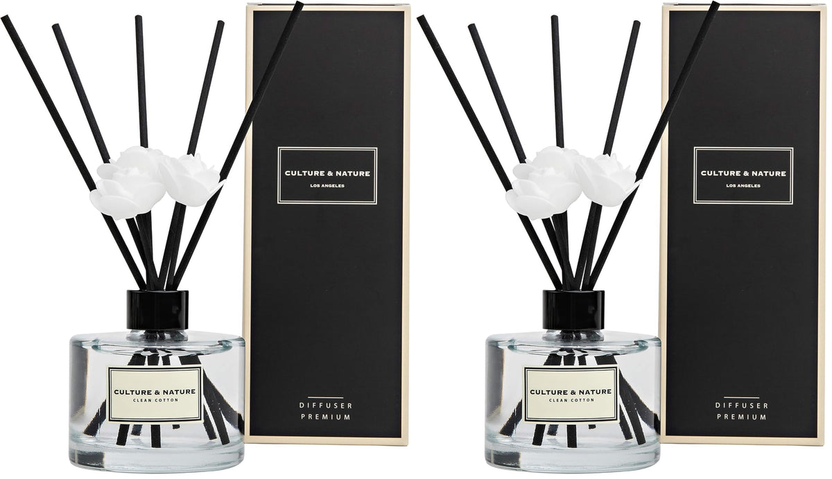CULTURE & NATURE Reed Diffuser Set 6.7oz (200ml) Black Rose Scented Diffuser with Sticks Home Fragrance Reed Diffuser for Bathroom Shelf Decor