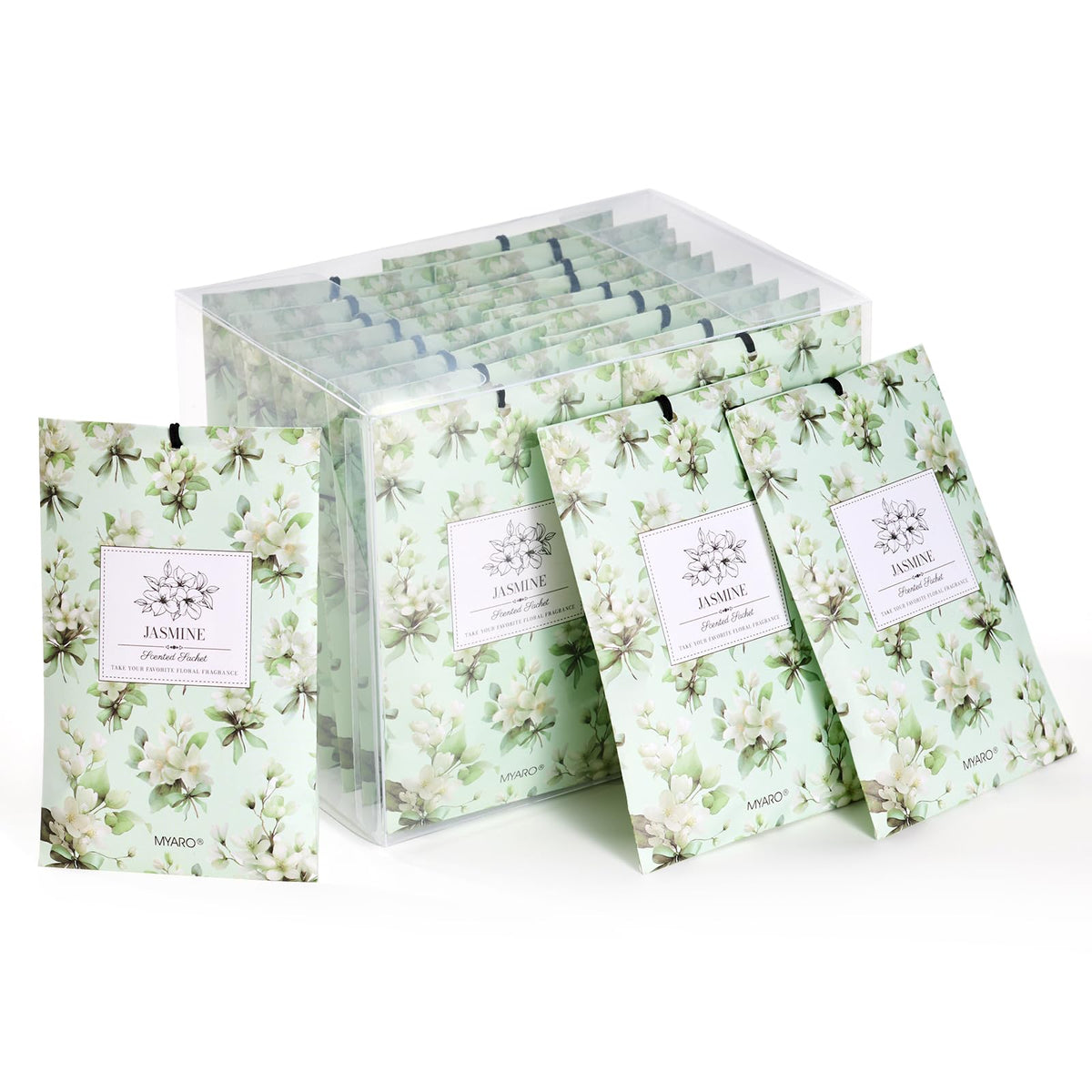 MYARO 12 Pack Fresh Linen Scented Sachets, Closet Deodorizer Car Freshener