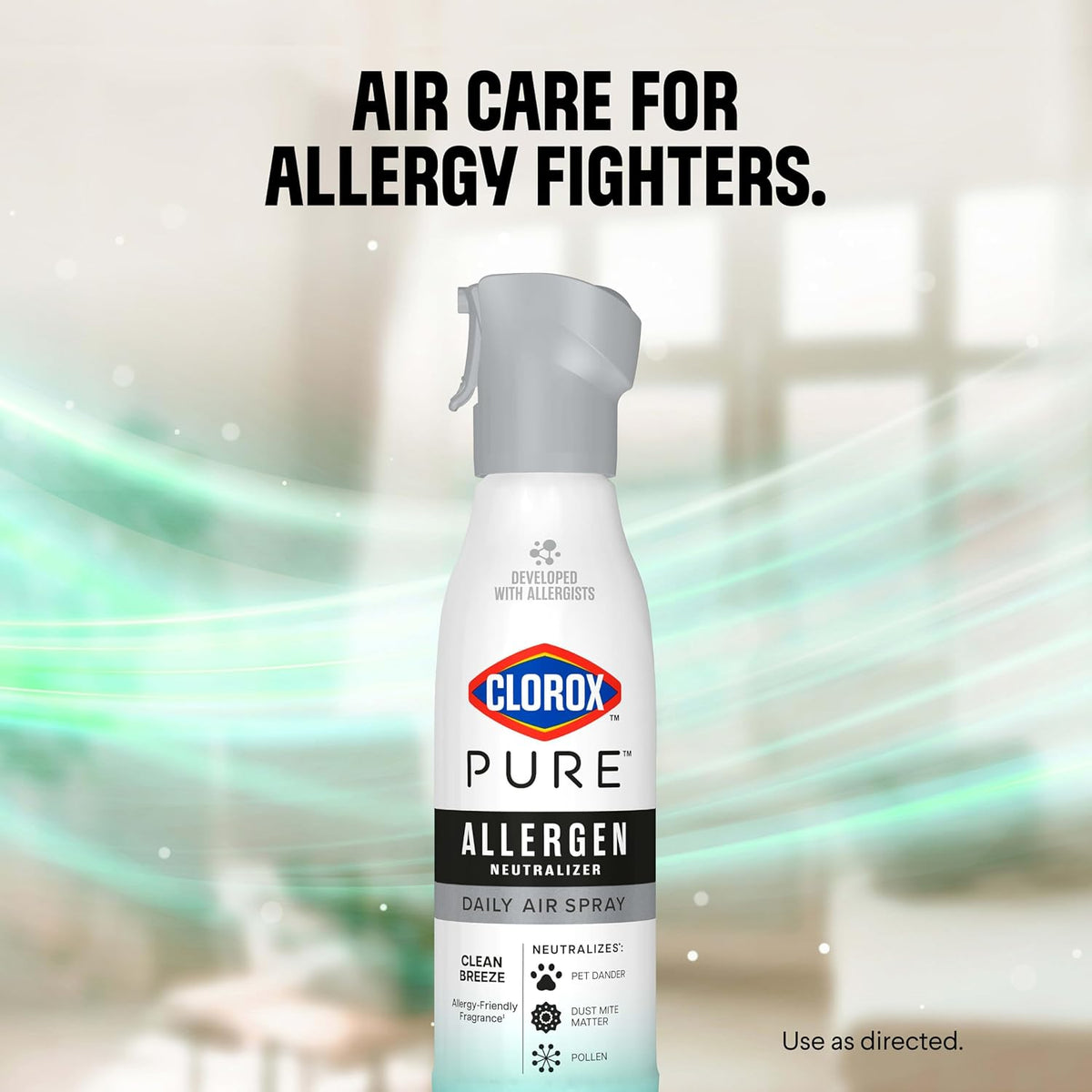 Clorox PURE Allergen Neutralizer Daily Air Spray, Clean Breeze, 8 fl. oz.