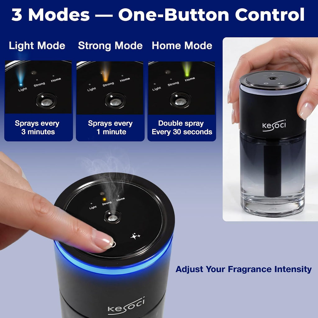Smart Car Air Freshener Diffuser 160ML – Motion Sensor Activation, Car Fresheners Long Lasting with 3 Spray Modes, Car Diffuser Air Freshener with Rechargeable Battery for Cup Holder (Night Encounter)