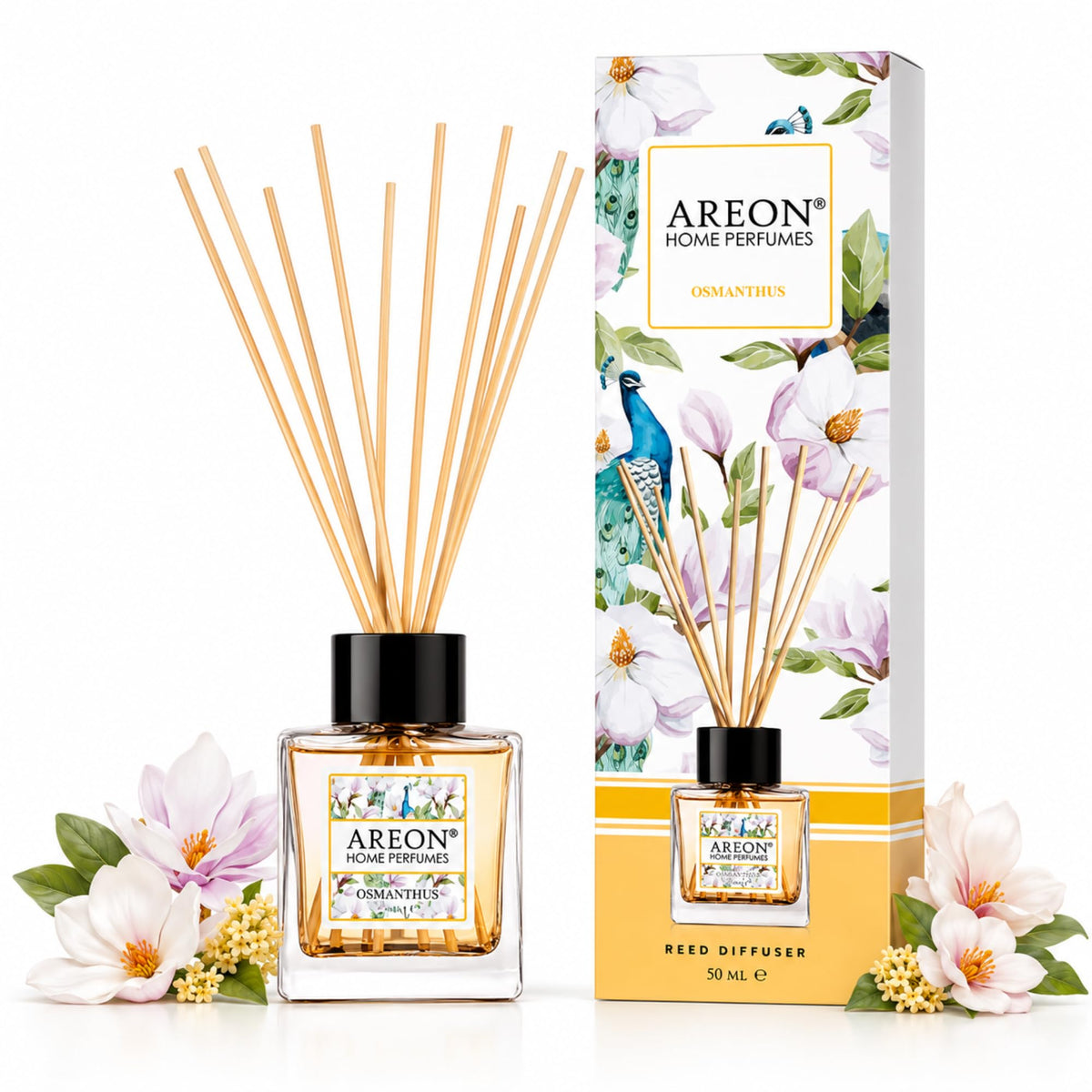 Areon Osmanthus Home Luxury Perfume Reed Diffuser,10 Rattan Reeds,50ml
