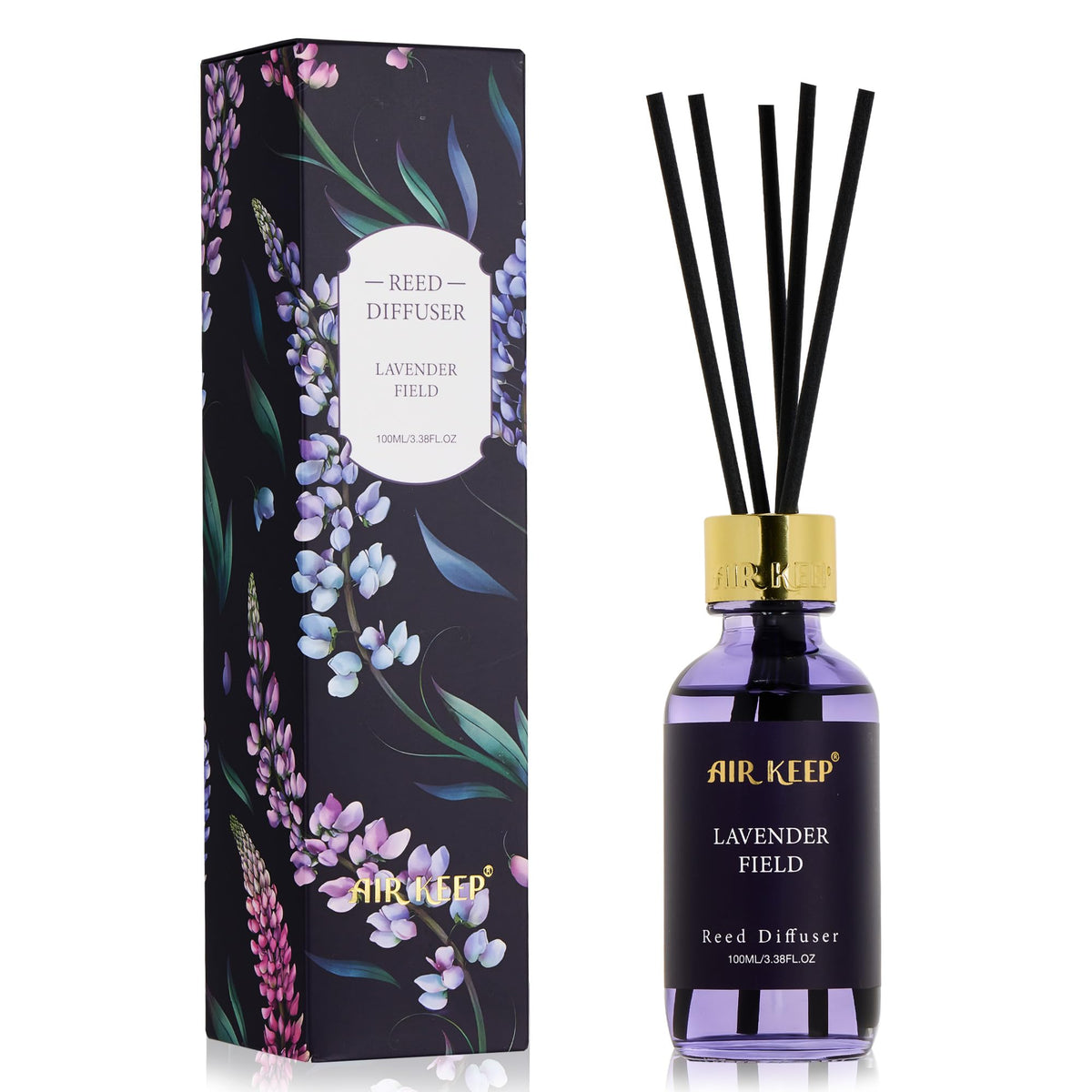 Airkeep Reed Diffuser Oil Set with Reed Sticks, Clean Linen Aromatherapy Oil Scent Diffuser for Home Office Bathroom Decoration Perfume and Gifts 3.38 oz/100ml