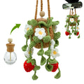 Crochet Car Air Freshener,15ml Diffuser Bottle with Strawberry Plant