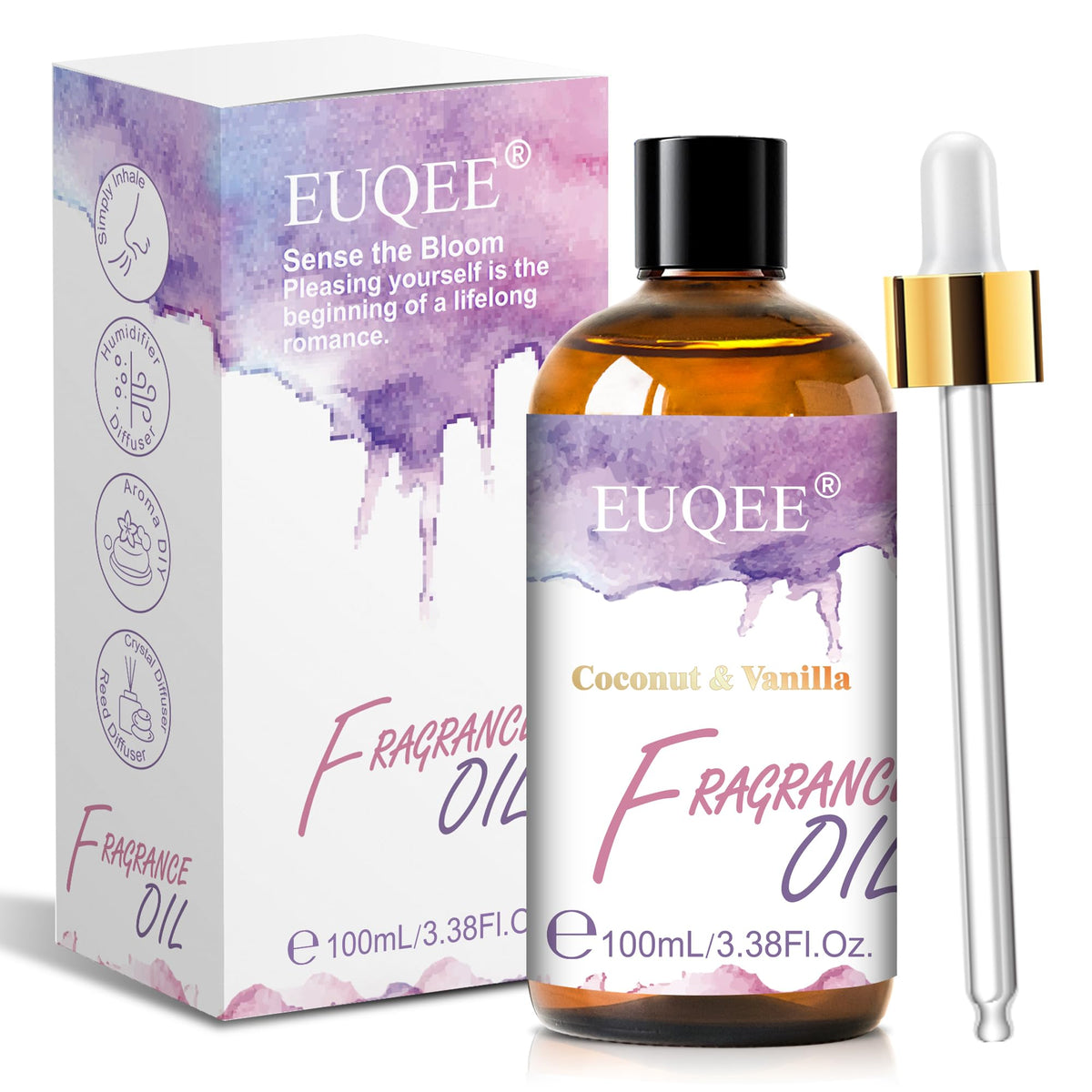 EUQEE Almond & Vanilla Fragrance Oil, 3.38 Fl oz/ 100ml
